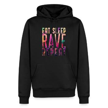 EAT SLEEP RAVE REPEAT T-Shirt Raver Festival - Sweat à capuche Premium bio Homme - noir - Devant - Nico (187cm)