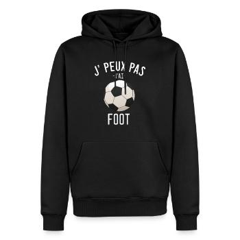 J'peux pas j'ai foot - Sweat à capuche Premium bio Homme - noir - Devant - Nico (187cm)
