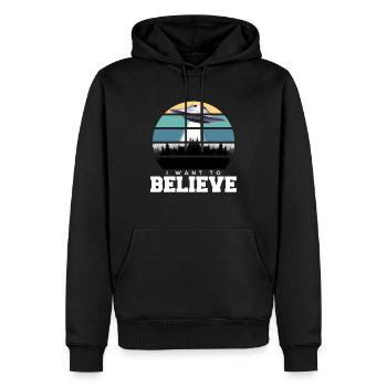 OVNI Je veux croire le thé OVNI extraterrestre - Sweat à capuche Premium bio Homme - noir - Devant - Nico (187cm)