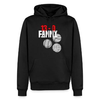 fanny 13 0 Idée cadeau original pour petanqueur. - Sweat à capuche Premium bio Homme - noir - Devant - Nico (187cm)