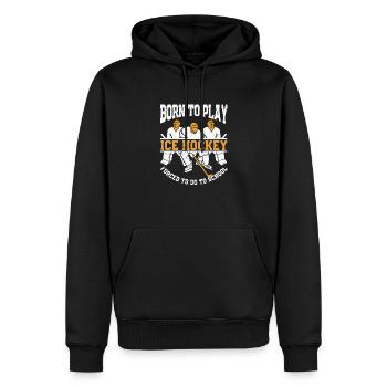 Wintersport Geboren, um Eishockey zu spielen - Männer Premium Bio Hoodie - Schwarz - Vorne - Nico (187cm)