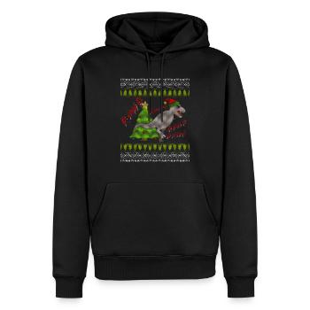 Funny Tree Rex Ugly Christmas Sweater Lights Trex - Männer Premium Bio Hoodie - Schwarz - Vorne - Nico (187cm)