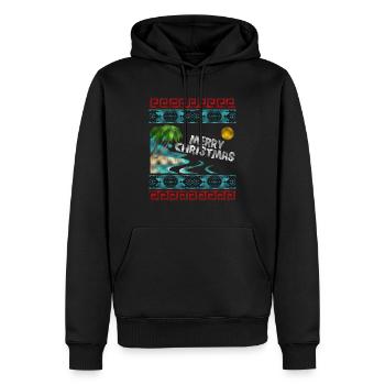 Merry Christmas Beach Vacation Holiday Sweater - Männer Premium Bio Hoodie - Schwarz - Vorne - Nico (187cm)