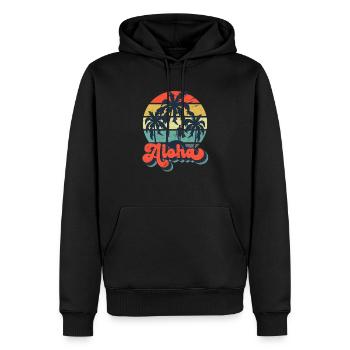 Aloha Hawaiian Island Palm Beach Surfbrett Surfen - Männer Premium Bio Hoodie - Schwarz - Vorne - Nico (187cm)