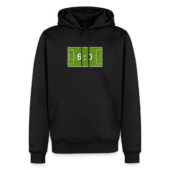 6 : 0 - 60 anniversaire 60 ans de football - Sweat à capuche Premium bio Homme - noir - Devant - Nico (187cm)