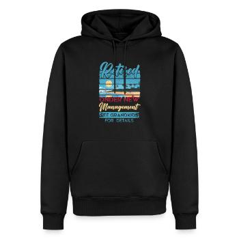 Retraité sous la nouvelle direction Petit-enfants Retraite - Sweat à capuche Premium bio Homme - noir - Devant - Nico (187cm)