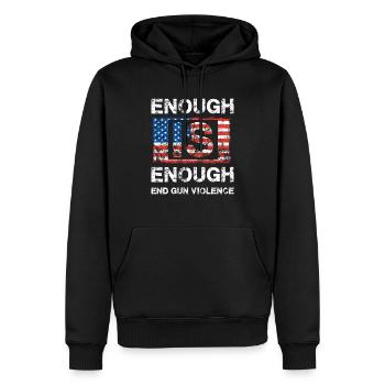 Assez, c’est assez - Mettre fin à la violence armée - Sweat à capuche Premium bio Homme - noir - Devant - Nico (187cm)