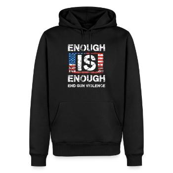 Assez, c’est assez - Mettre fin à la violence armée - Sweat à capuche Premium bio Homme - noir - Devant - Nico (187cm)