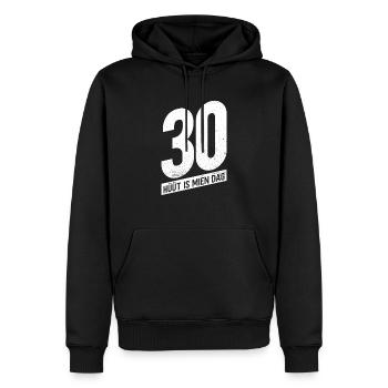30 - Hüüt Is Mien Dag - 30 Geburtstag Plattdeutsch - Männer Premium Bio Hoodie - Schwarz - Vorne - Nico (187cm)