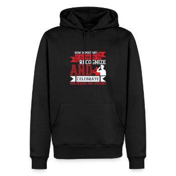 Wie wichtig es für uns ist, zu erkennen und - Männer Premium Bio Hoodie - Schwarz - Vorne - Nico (187cm)