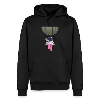 4. Geburtstag Astronaut 4 Jahre Space Galaxy - Männer Premium Bio Hoodie - Schwarz - Vorne - Nico (187cm)