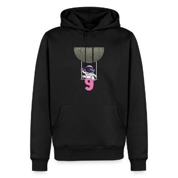 9. Geburtstag Astronaut 9 Jahre Weltraum Galaxie - Männer Premium Bio Hoodie - Schwarz - Vorne - Nico (187cm)
