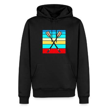 Retro Rowing Paddle Designs T-Shirt Cadeau Cadeau - Sweat à capuche Premium bio Homme - noir - Devant - Nico (187cm)