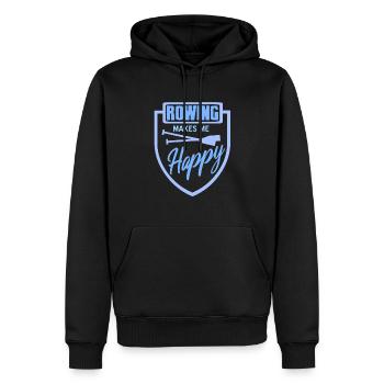 Rowing Makes Me Happy Rowing Paddle Designs - Men’s Premium Organic Hoodie - black - Front - Nico (187cm)