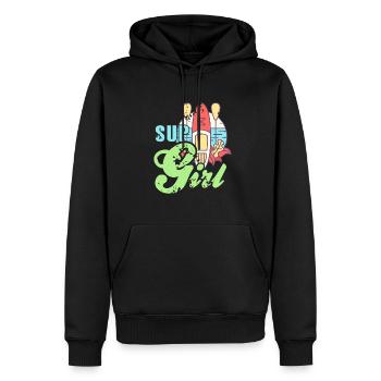 Vintage SUP Girl Rowing T-Shirt Cadeau Cadeau - Sweat à capuche Premium bio Homme - noir - Devant - Nico (187cm)