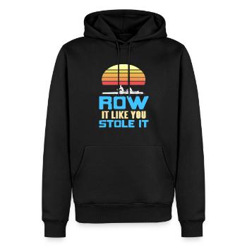 Retro Row It Like You Stole It Rowing Designs - Men’s Premium Organic Hoodie - black - Front - Nico (187cm)