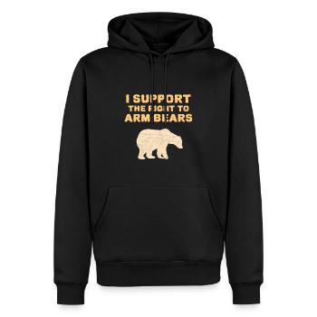 Je soutiens le droit d’armer les ours. Propriétaire d’arme à feu parodique - Sweat à capuche Premium bio Homme - noir - Devant - Nico (187cm)