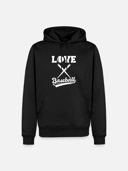 Liebe Baseball - Männer Premium Bio Hoodie - Schwarz