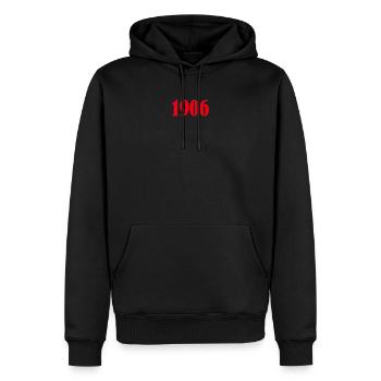 1906 red - Männer Premium Bio Hoodie - Schwarz - Vorne - Nico (187cm)