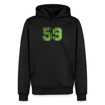 pedeset devet green number - Männer Premium Bio Hoodie - Schwarz - Vorne - Nico (187cm)