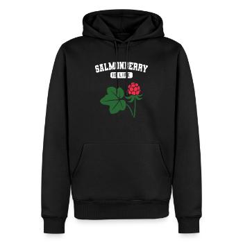 salmonberry is life - Männer Premium Bio Hoodie - Schwarz - Vorne - Nico (187cm)
