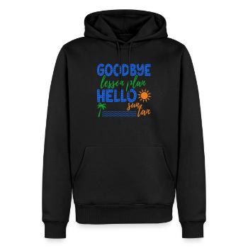 Goodbye Lesson Plan Hello Sun Tan Funny Teacher - Men’s Premium Organic Hoodie - black - Front - Nico (187cm)