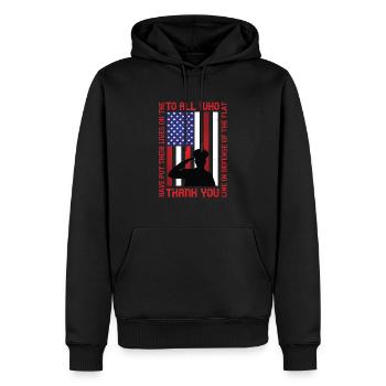 À tous ceux qui ont mis leur vie en danger dans - Sweat à capuche Premium bio Homme - noir - Devant - Nico (187cm)