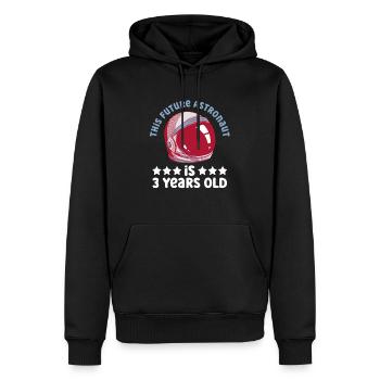 Ce futur astronaute a 3 ans - Sweat à capuche Premium bio Homme - noir - Devant - Nico (187cm)