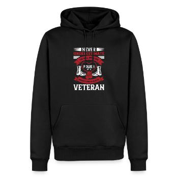 Ne sous-estimez jamais la vitesse et la puissance des compétences de - Sweat à capuche Premium bio Homme - noir - Devant - Nico (187cm)