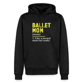 Maman Ballet - Sweat à capuche Premium bio Homme - noir - Devant - Nico (187cm)