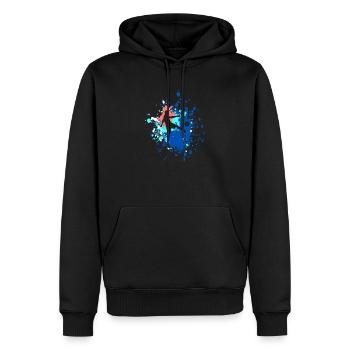 Soccer Good Shot Color Splash - Men’s Premium Organic Hoodie - black - Front - Nico (187cm)