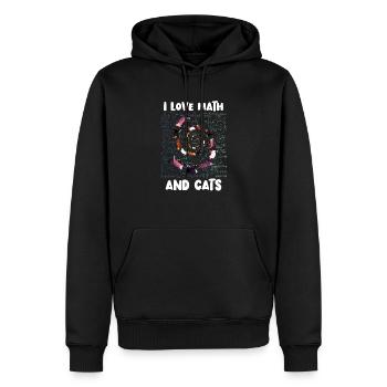 Math Kitty Cat Ich liebe Mathe und Katzen Mathematik - Männer Premium Bio Hoodie - Schwarz - Vorne - Nico (187cm)