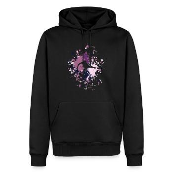 Tennis Hard Serve Color Splash - Sweat à capuche Premium bio Homme - noir - Devant - Nico (187cm)