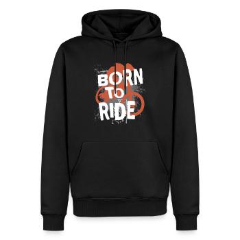 VTT Né pour rouler - Sweat à capuche Premium bio Homme - noir - Devant - Nico (187cm)