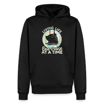 Living Life One Cruise At A Time Tie Dye Print - Men’s Premium Organic Hoodie - black - Front - Nico (187cm)