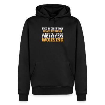LE PIRE JOUR DE BEACHCOMBING EST MEILLEUR QUE LE MEILLEUR - Sweat à capuche Premium bio Homme - noir - Devant - Nico (187cm)
