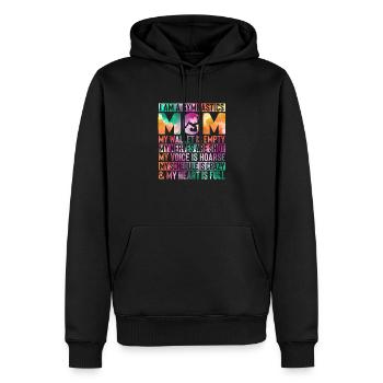 Maman sportive fierté Je suis une maman gymnastique - Sweat à capuche Premium bio Homme - noir - Devant - Nico (187cm)