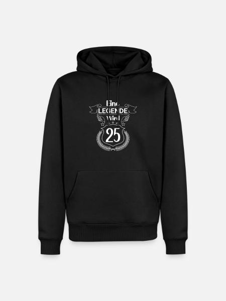 Eine Legende wird 25 - Männer Premium Bio Hoodie - Schwarz