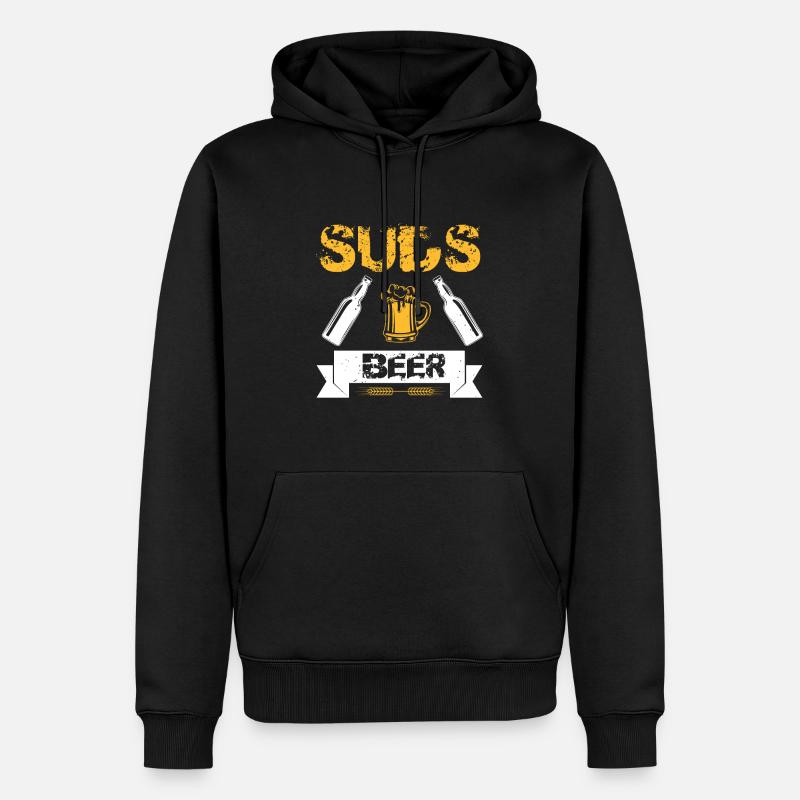 SUDS BIER - Männer Premium Bio Hoodie - Schwarz