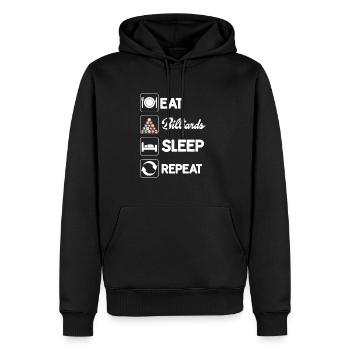 Eat Billard Schlaf Repeat Pool Snooker - Männer Premium Bio Hoodie - Schwarz - Vorne - Nico (187cm)