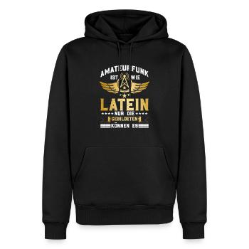 Amateurfunk Latein Funkamateur Funker - Männer Premium Bio Hoodie - Schwarz - Vorne - Nico (187cm)