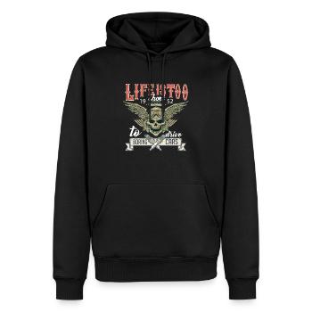 life i short calisc car lover - Men’s Premium Organic Hoodie - black - Front - Nico (187cm)