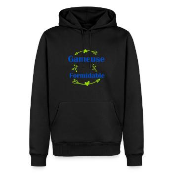 Cadeau femme Gameuse formidable - Sweat à capuche Premium bio Homme - noir - Devant - Nico (187cm)