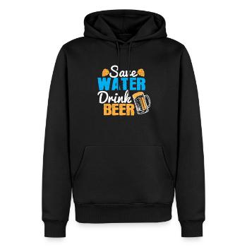 Économisez de l’eau, buvez de la bière - Sweat à capuche Premium bio Homme - noir - Devant - Nico (187cm)