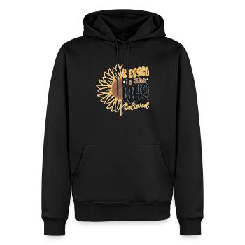 Retro Blessed Is She Who Believed Boho Religious C - Men’s Premium Organic Hoodie - black - Front - Nico (187cm)