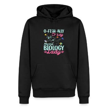 O-Fish-Ally Crazy Marine Biology Lady Biologist S - Men’s Premium Organic Hoodie - black - Front - Nico (187cm)
