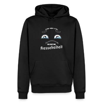 Ich kann gucken wie ich will - Fressefreiheit! - Männer Premium Bio Hoodie - Schwarz - Vorne - Nico (187cm)