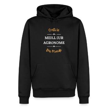 Certifié meilleur agronome du monde - Sweat à capuche Premium bio Homme - noir - Devant - Nico (187cm)