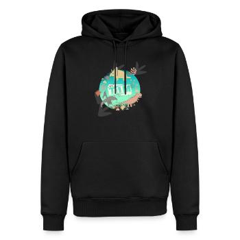 TIM - Beau nom de garçon avec de mignons dinosaures - Sweat à capuche Premium bio Homme - noir - Devant - Nico (187cm)