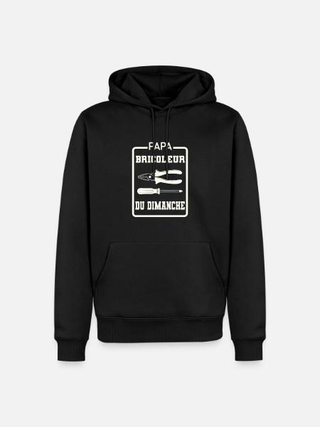 Papa bricoleur du dimanche - Sweat à capuche Premium bio Homme - noir